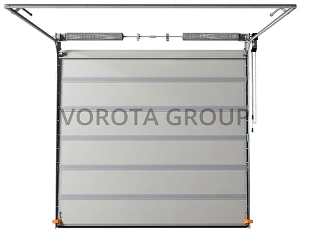 Подъемные гаражные ворота секционные Doorhan серого цвета 2500x2750